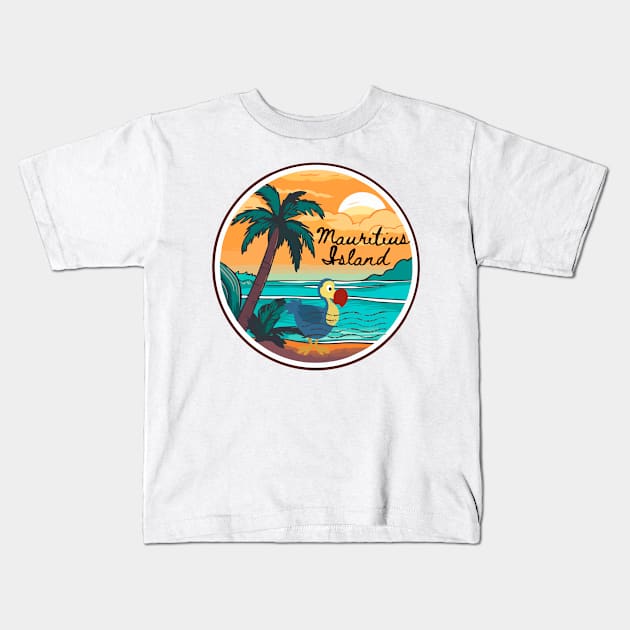 Mauritius Island - Dodo Bird Vintage Kids T-Shirt by DW Arts Design